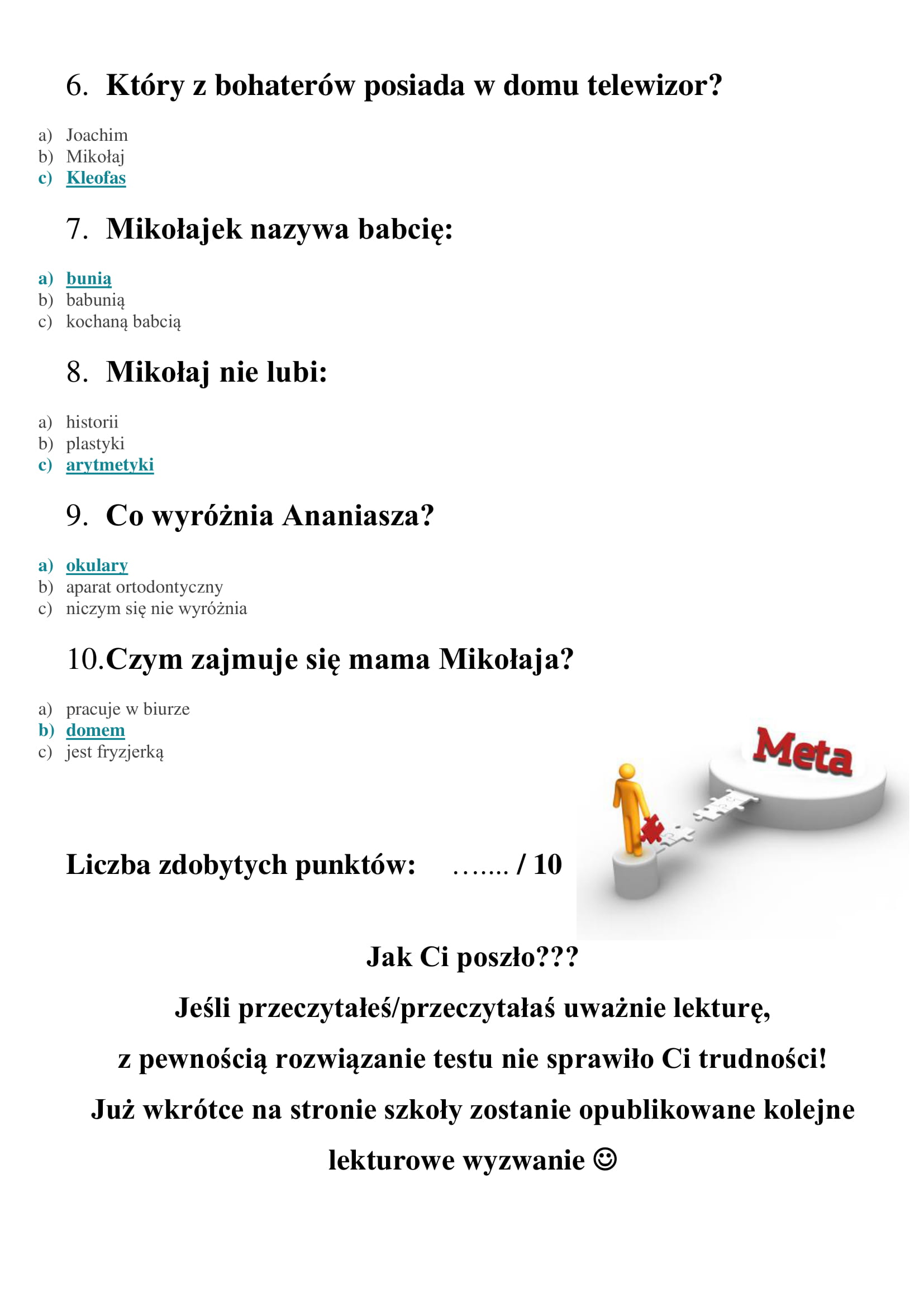 Test Migra Odpowiedzi Klasa 4 Odpowiedzi do testu z lektury „Mikołajek” – Szkoła Podstawowa Sióstr